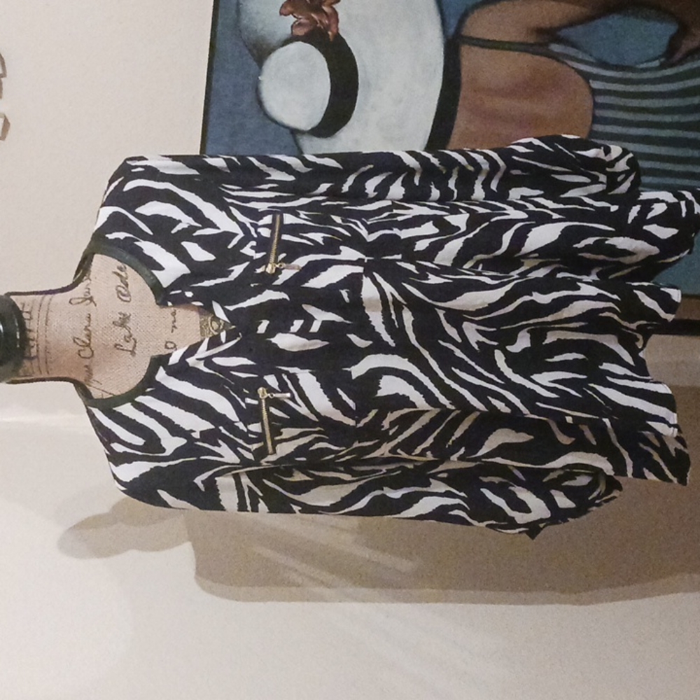 Rafaello Zebra Print Sharktail Blouse View 2